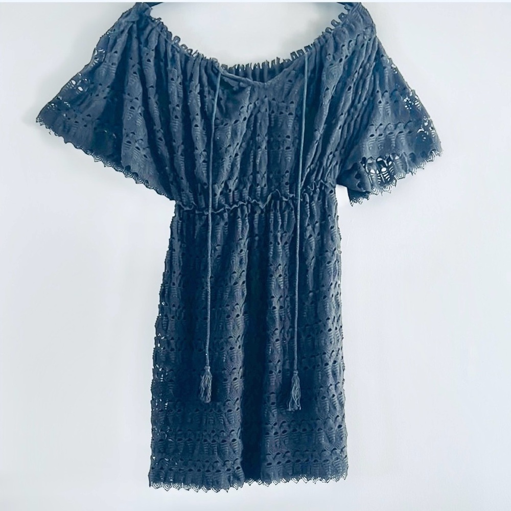 Chelsea & Violet Chic Black Lace Mini Dress Size M